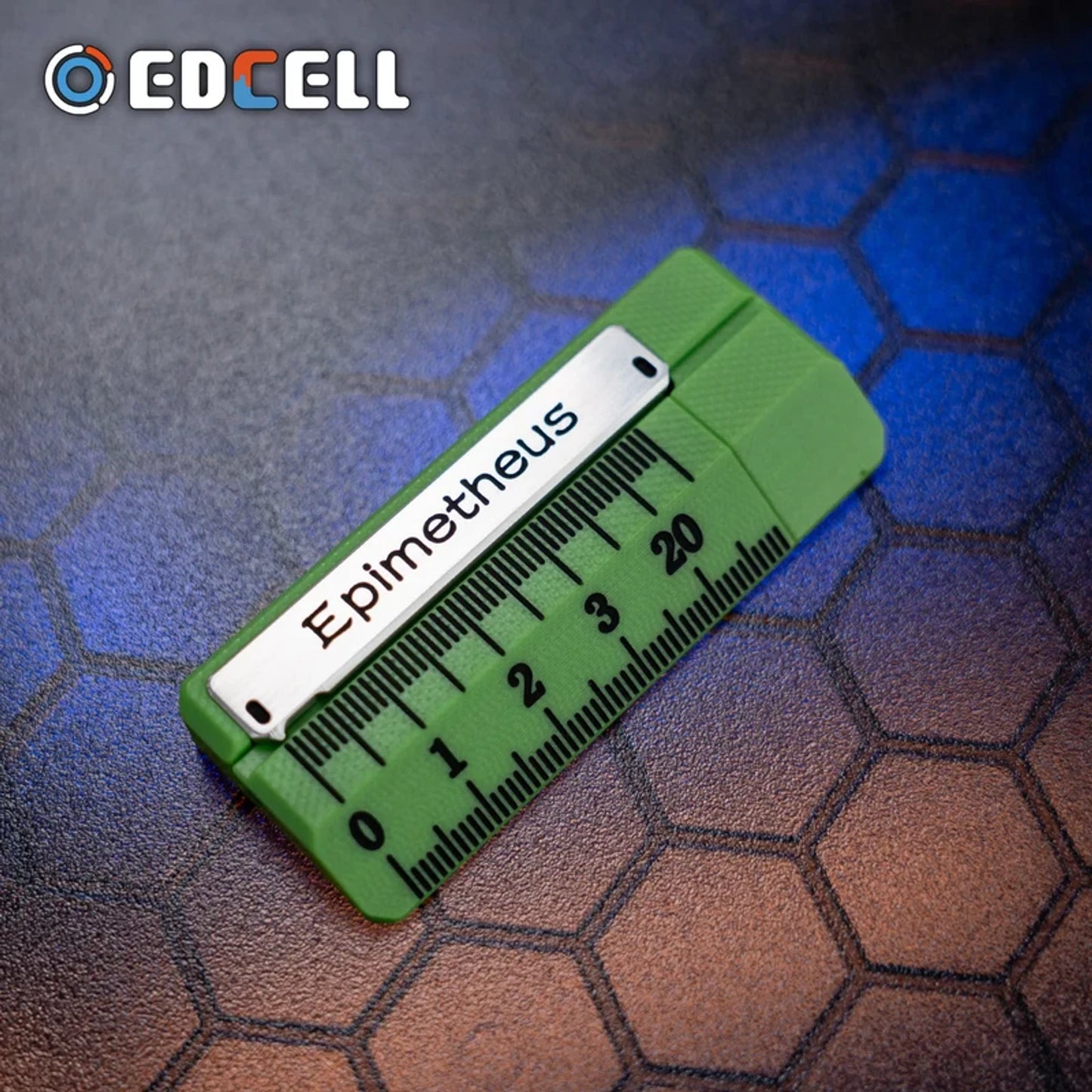 Green EDCCELL ruler-style mechanical slider variant