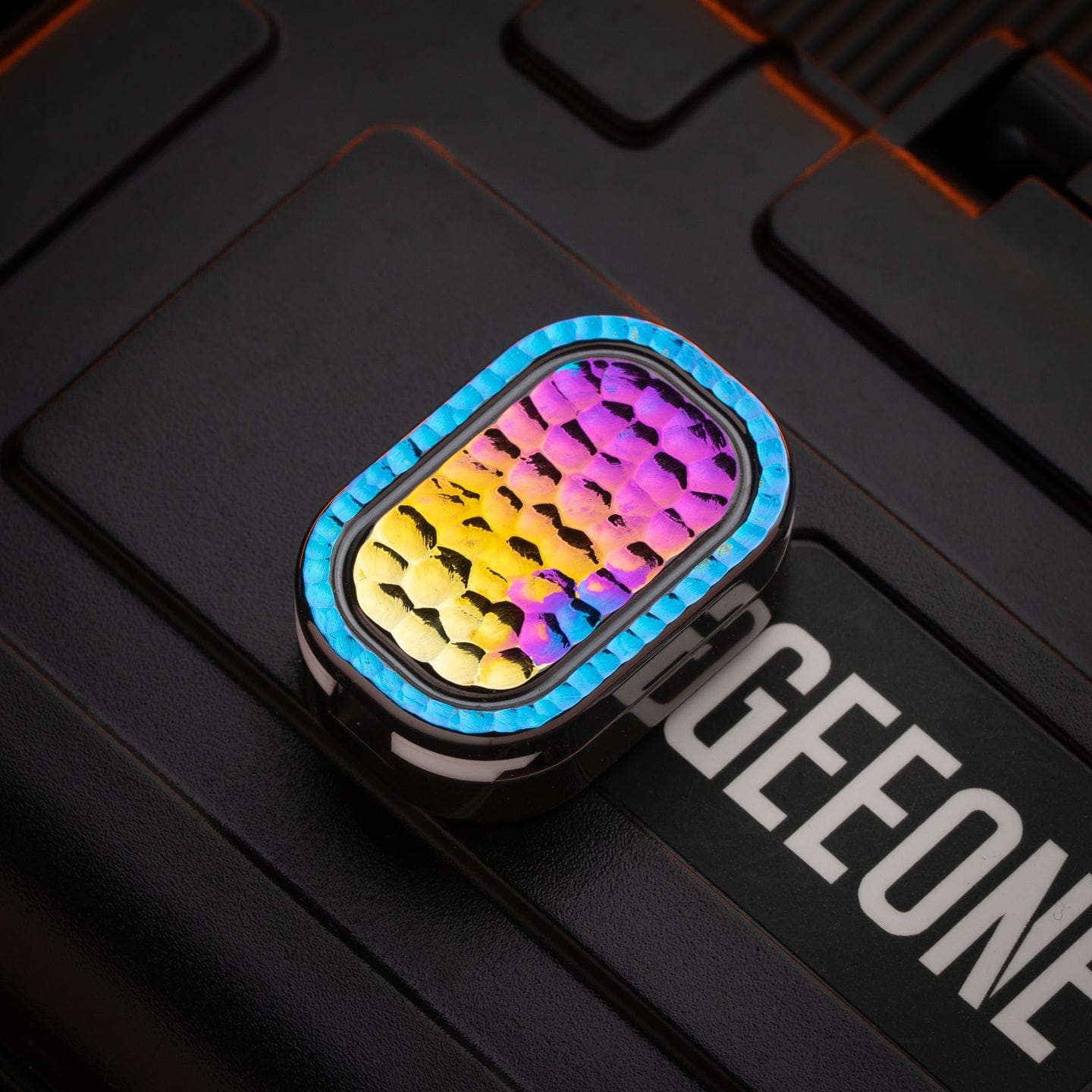 Slider Fidget Toy – KASH EDC MAX Slider | Zirconium Polished Hammered Engraved EDC Push Slider
