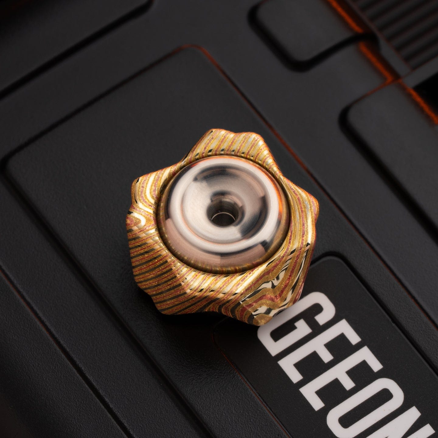 Fidget Slider EDC – SAO EDC Sakura Cake | PEI Zirconium Zircuti Mokume Superconductor Push Slider