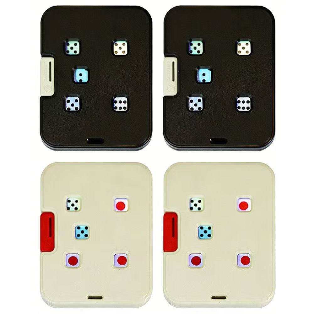 Five-Window Mechanical Dice Card for Tabletop Play in Single and Multi-Card Sets — Black and White - Four Cards