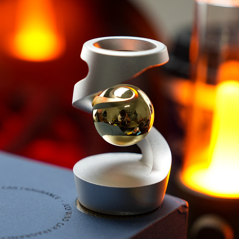 Spiral Desktop Spinner — Silver Body / Gold-Tone Sphere