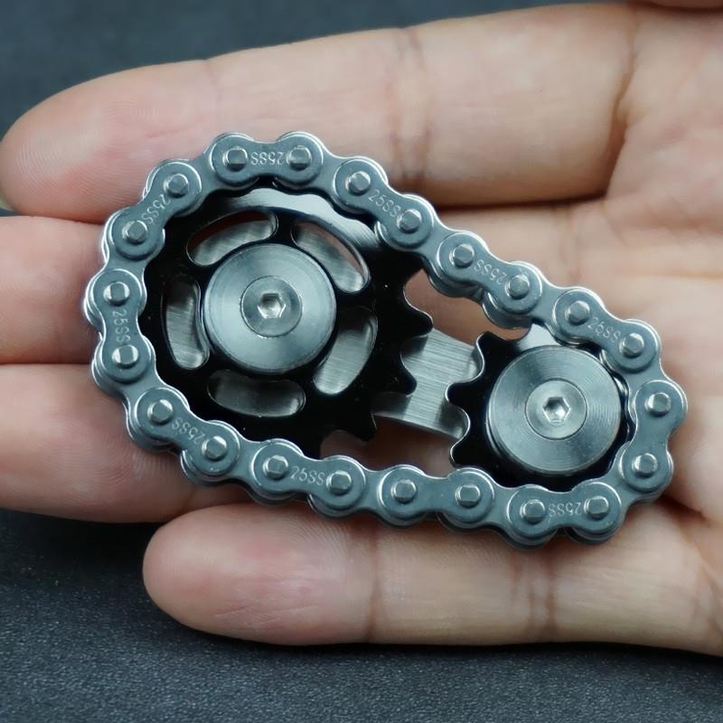 Chain Flywheel Stainless Steel EDC Fidget — Gunmetal Stainless Steel