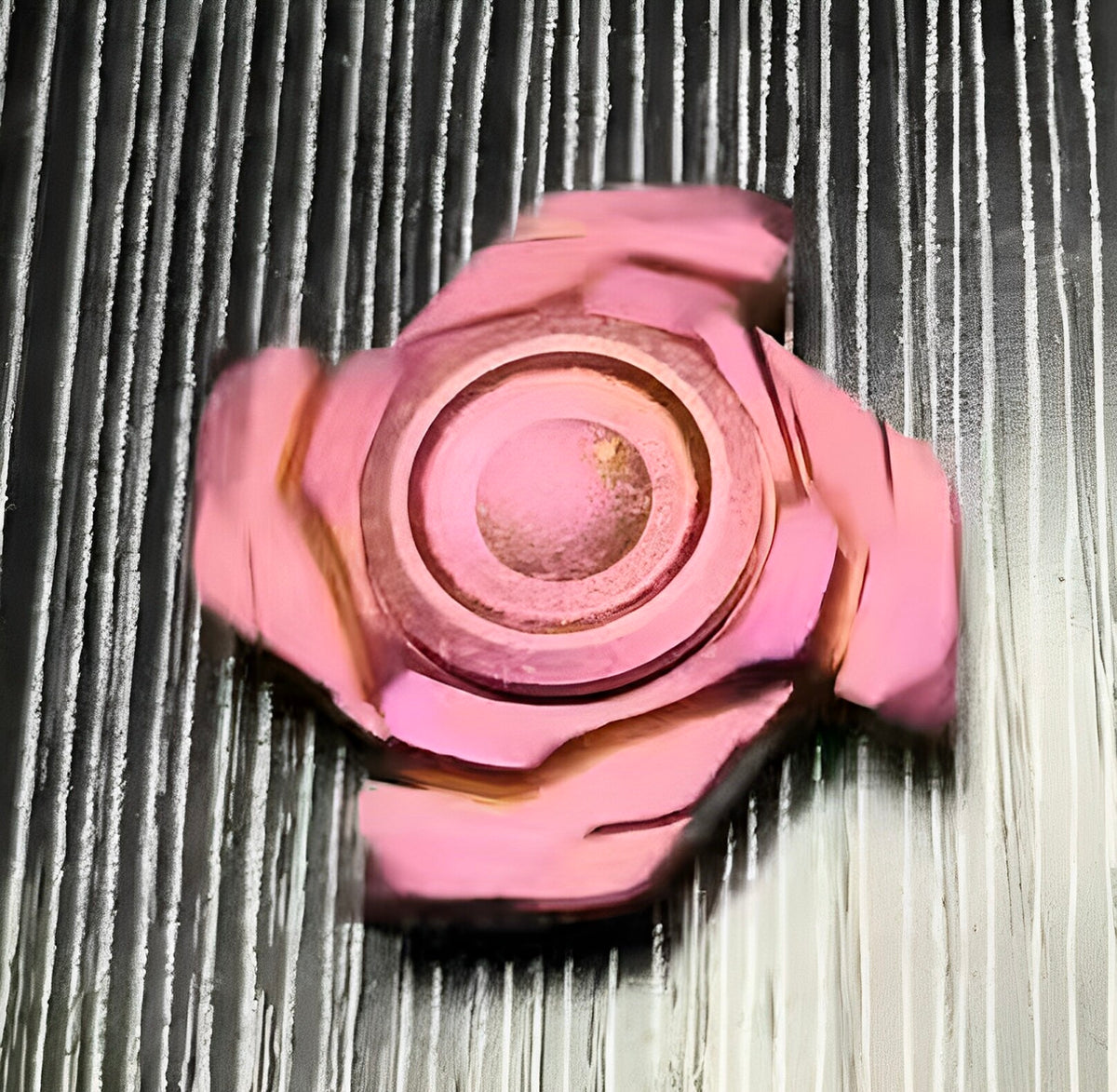 HOPE Studio Mountain Gale 3.0 Three-Arm Opening-Armor Fidget Spinner — Pink Crystal Titanium — Tungsten-Steel Inlays