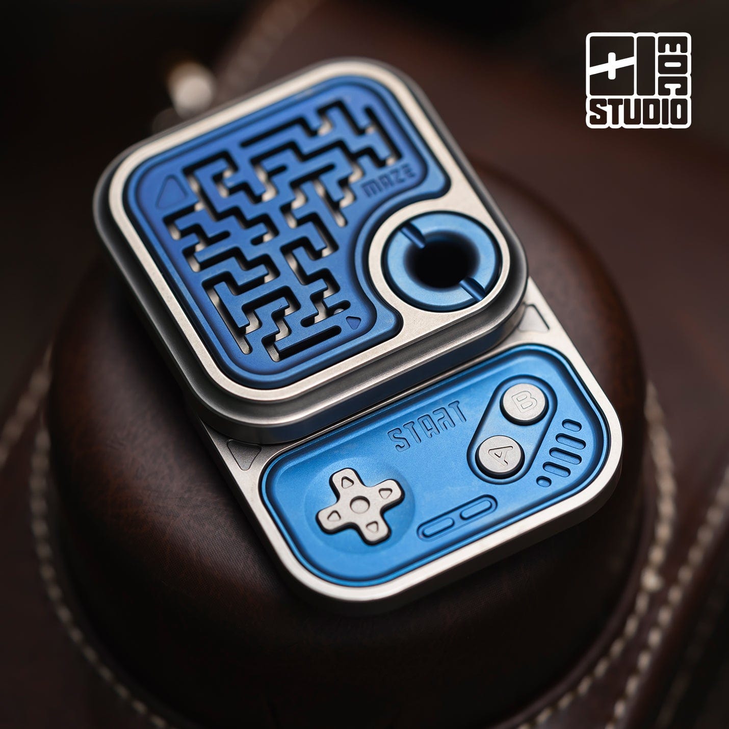 Fidget Slider – 01EDC Maze Block | Titanium Zirconium Brass Copper Push Slider EDC