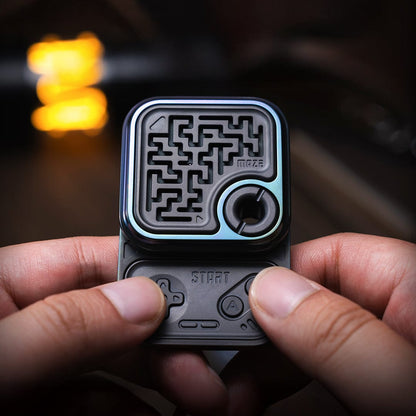 Fidget Slider – 01EDC Maze Block | Titanium Zirconium Brass Copper Push Slider EDC