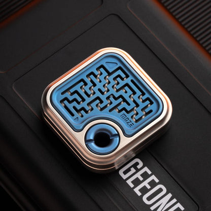 Fidget Slider – 01EDC Maze Block | Titanium Zirconium Brass Copper Push Slider EDC