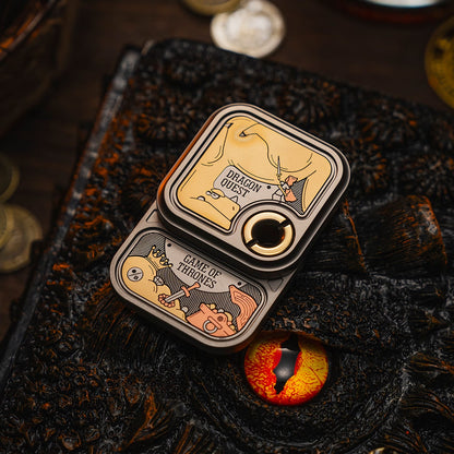 Fidget Slider – 01EDC Maze Block | Titanium Zirconium Brass Copper Push Slider EDC