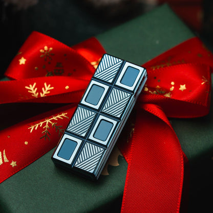 Fidget Slider EDC – 01EDC Wafer Biscuit 2.0 Chocolate | Damascus Mokume Zirconium Push Slider