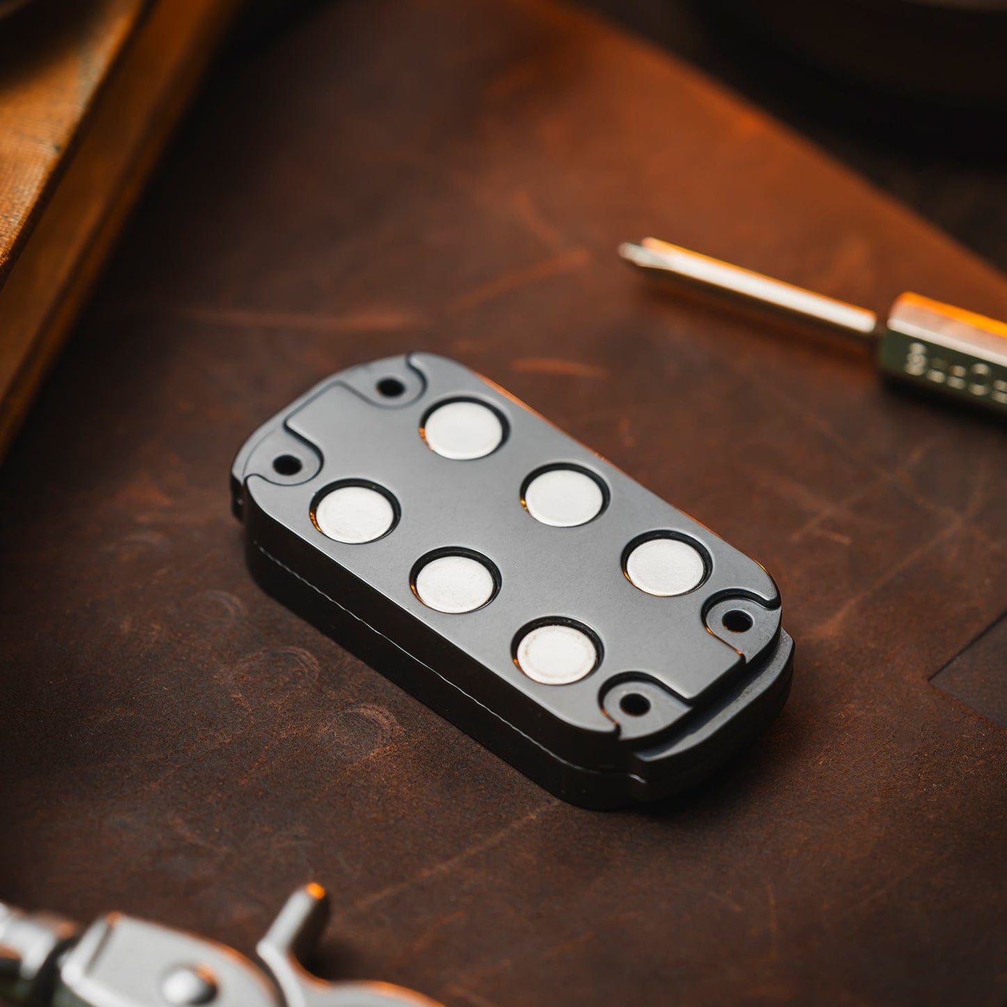 Fidget Slider EDC – 01EDC 01 Slider | Titanium Zirconium PEEK Push Slider Mechanical Magnetic