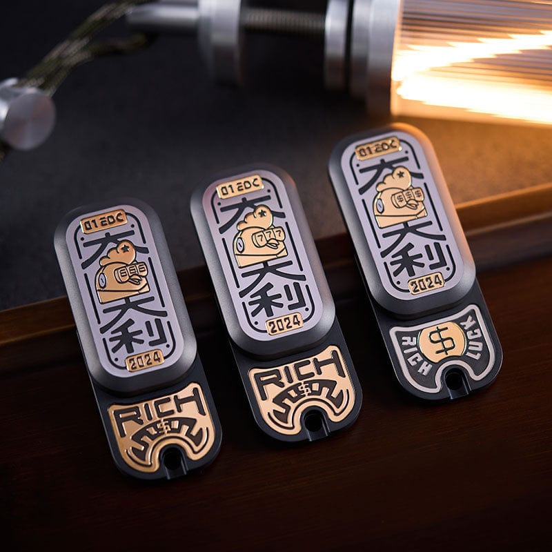 Fidget Slider EDC – 01EDC Soap Slider | Stainless Steel Engraving Dalbergia Push Slider