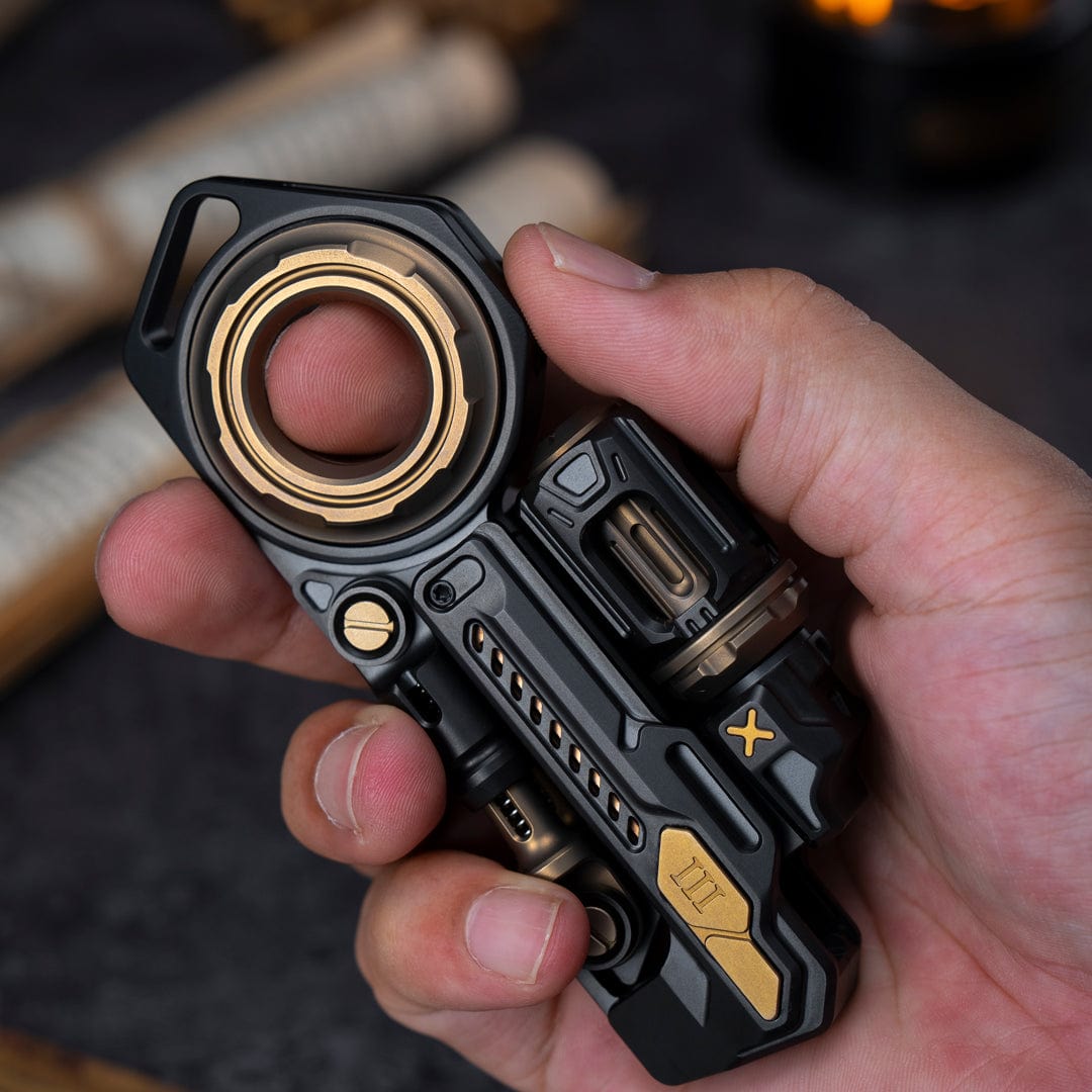 Fidget Slider EDC – 01EDC Time Knight 3.0 | Stainless Steel Titanium Zirconium PEI Push Slider