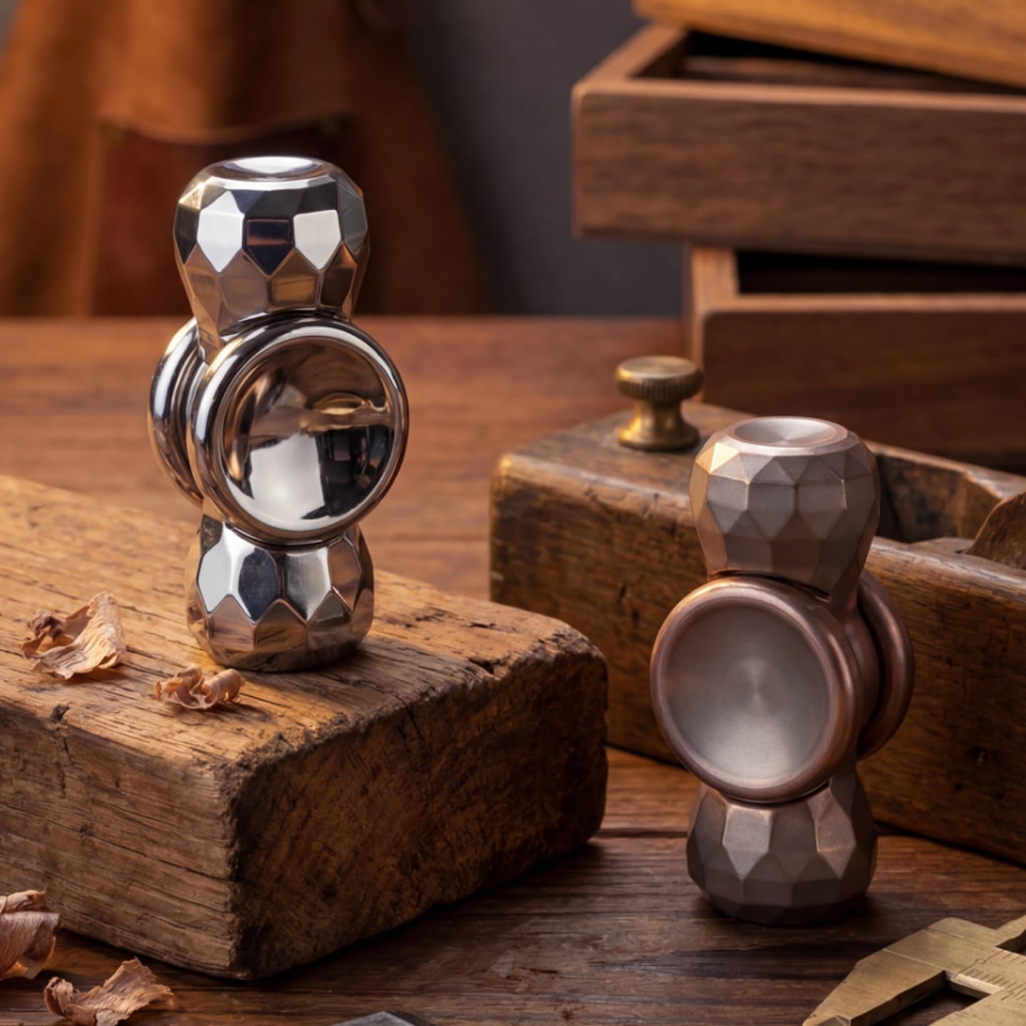 Fidget Slider EDC – 369 Studio Starblaze | Titanium Stainless Steel Knife Grain Push Slider