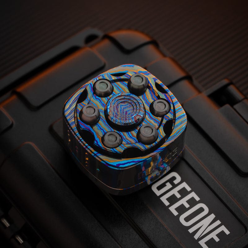 Mechanical Slider – 42Cosmo Life and Death Game | Damascus Mokume Zirconium Zircuti Stainless Steel EDC