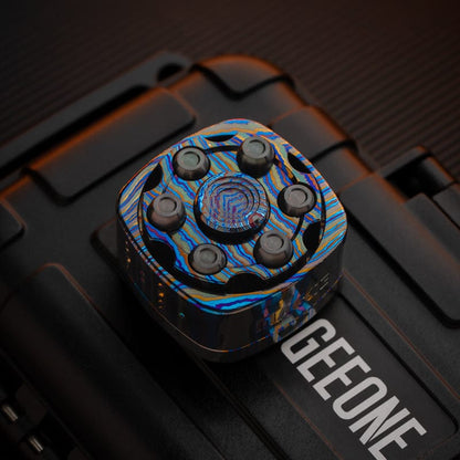 Mechanical Slider – 42Cosmo Life and Death Game | Damascus Mokume Zirconium Zircuti Stainless Steel EDC