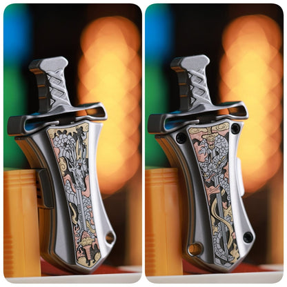 Pocket Knife EDC – ACEdc Master Sword | Titanium Stainless Steel Zirconium Folding Blade