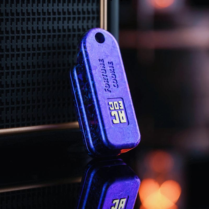 Push Slider – ACEdc Fortune Cookie | Titanium Zirconium Carbon Fiber EDC Fidget