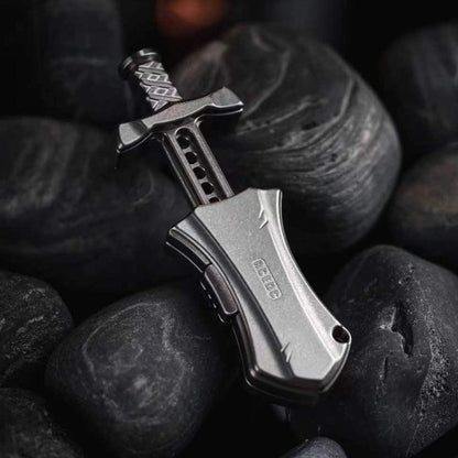 Pocket Knife EDC – ACEdc Master Sword | Titanium Stainless Steel Zirconium Folding Blade