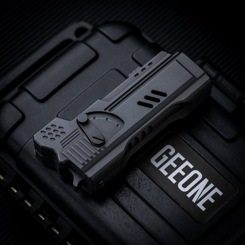 Mechanical Slider – Alpha Bullet Gun | Blasted Zirconium EDC Push Slider