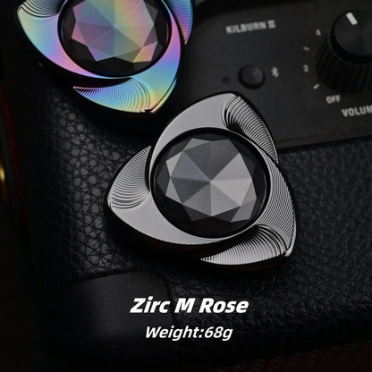 APD Mini Rose two-lobe zirconium fidget spinner in two finishes