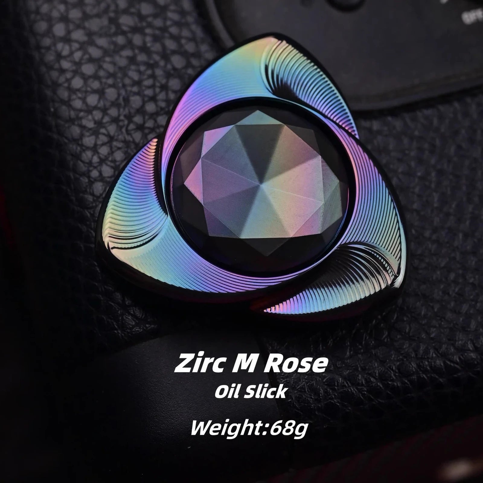 Oil Slick APD Mini Rose zirconium two-lobe fidget spinner