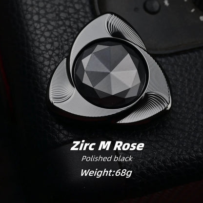 Polished Black zirconium APD Mini Rose fidget spinner variant