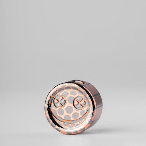 EDC Lanyard Bead – Bad Guy Smile | Titanium Zirconium Damascus Mokuti Super Conductor