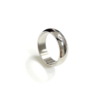 Anodized Titanium Band Ring: plain polished silver-tone ring on white (gallery view 14).