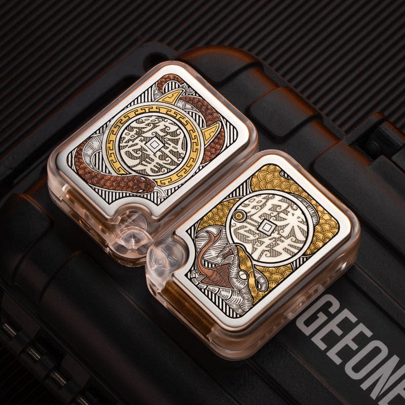 Push Slider – BPMods Crystal Slider | PMMA Copper Titanium EDC Fidget