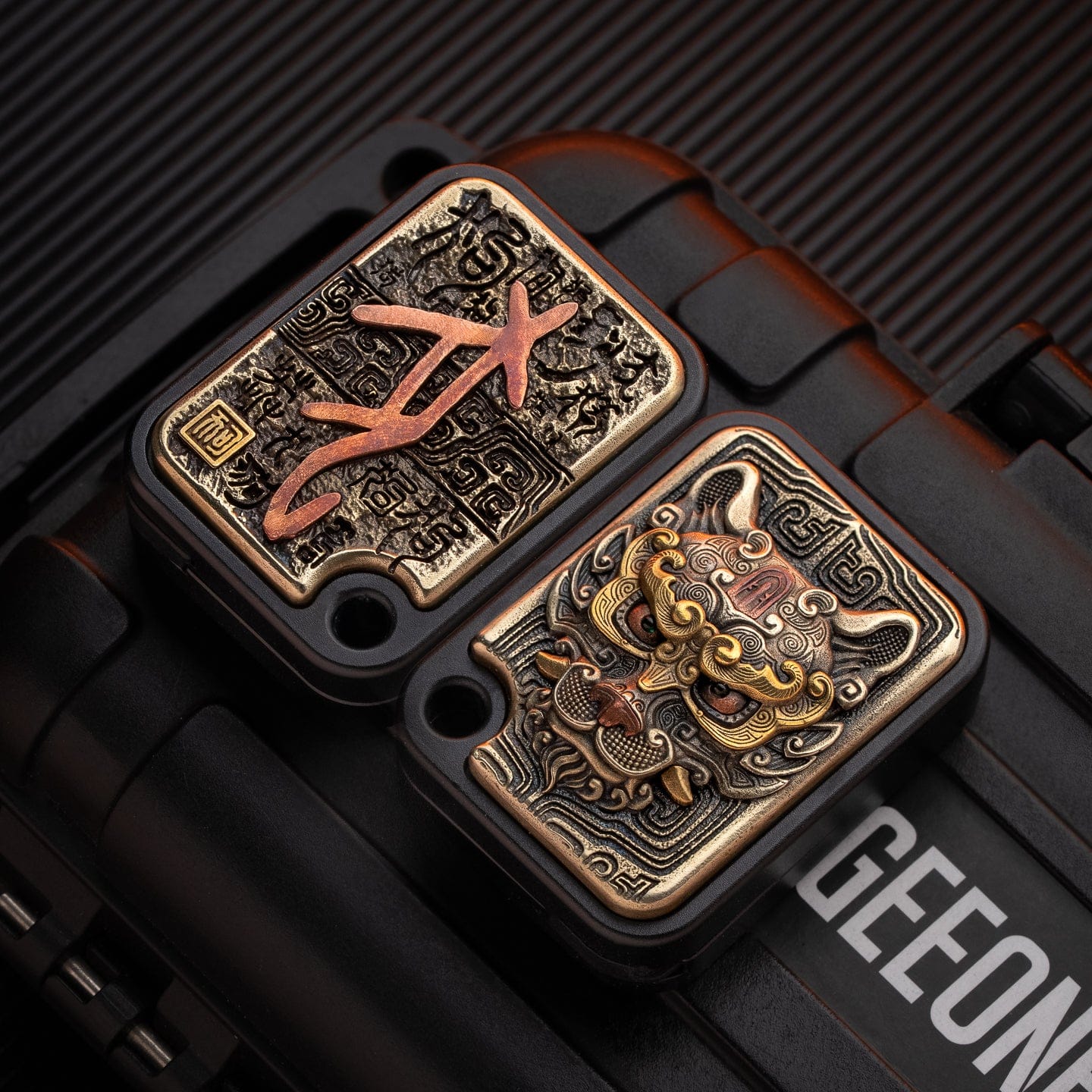 Push Slider – BPMods Crystal Slider | PMMA Copper Titanium EDC Fidget