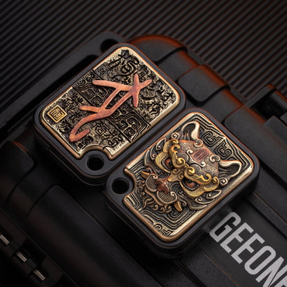 Push Slider – BPMods Crystal Slider | PMMA Copper Titanium EDC Fidget