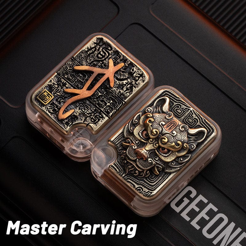 Push Slider – BPMods Crystal Slider | PMMA Copper Titanium EDC Fidget