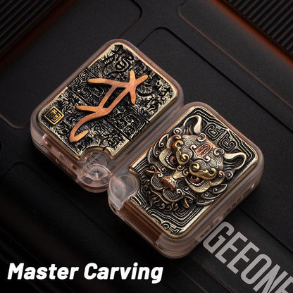 Push Slider – BPMods Crystal Slider | PMMA Copper Titanium EDC Fidget