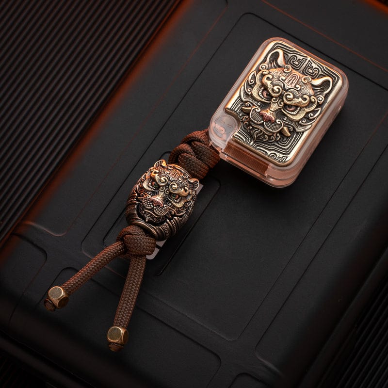 EDC Lanyard Bead – BPMods Zodiac Dog | Chinese Zodiac Paracord Bead Brass Copper
