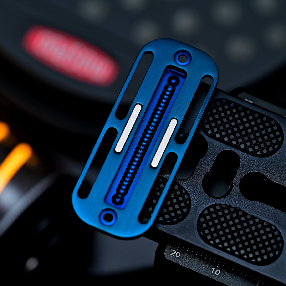 Interchangeable Track Fidget Slider Insert BPMods Pioneer - Ultra-Dense Track - Blue Stainless Steel