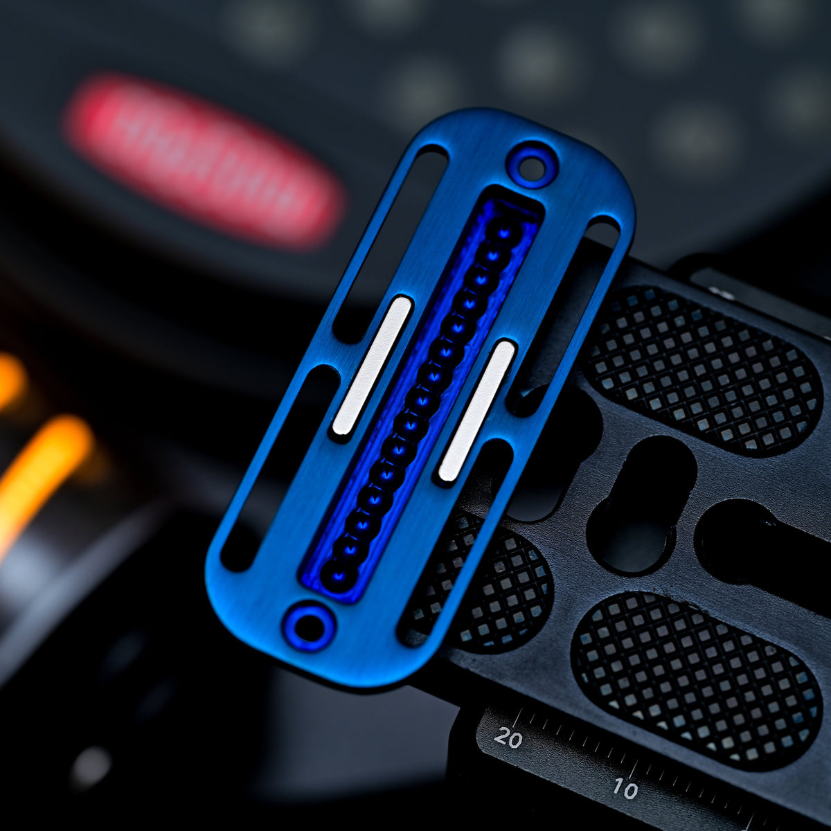 Interchangeable Track Fidget Slider Insert BPMods Pioneer - Dense Track - Blue Stainless Steel