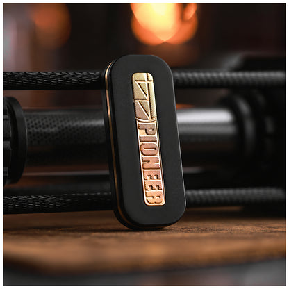 Slim Stainless-Steel Mechanical Fidget Slider BPMods Pioneer - Black Stainless Steel - Brass Ultra-Dense