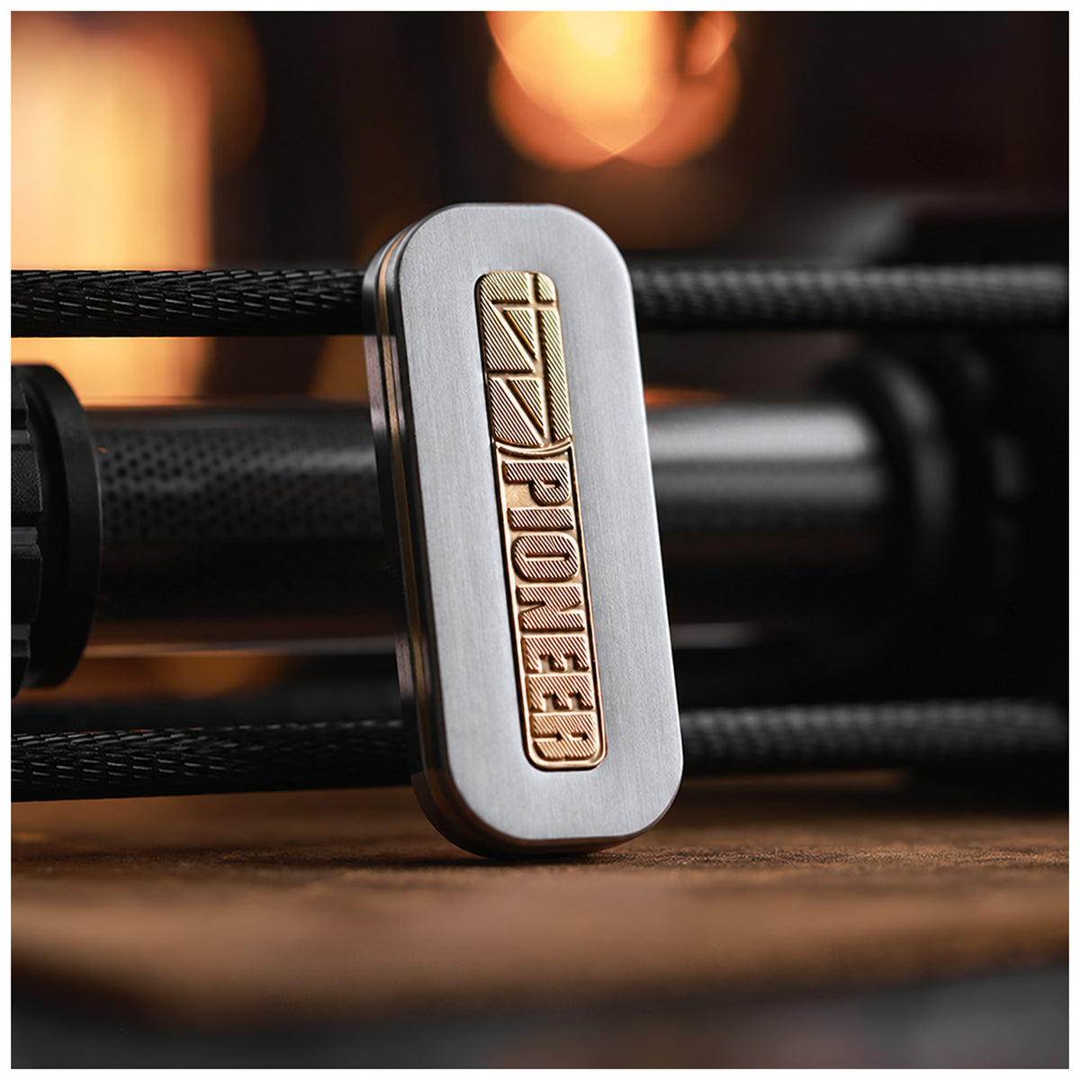 Slim Stainless-Steel Mechanical Fidget Slider BPMods Pioneer - Natural Stainless Steel - Brass Ultra-Dense