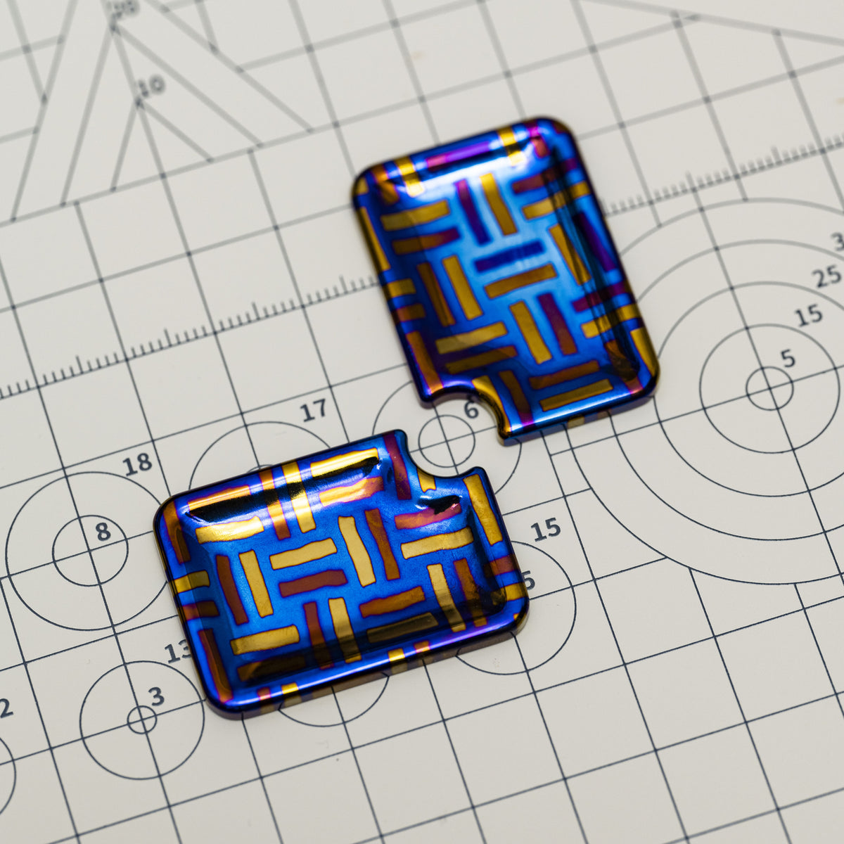 Woven-Pattern Titanium Damascus Fidget Slider Plate BPMods - product view 1