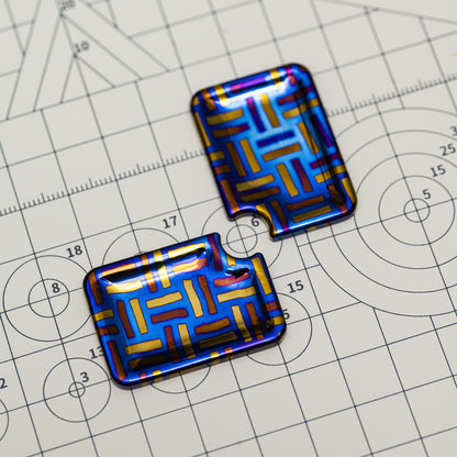 Woven-Pattern Titanium Damascus Fidget Slider Plate BPMods - product view 1