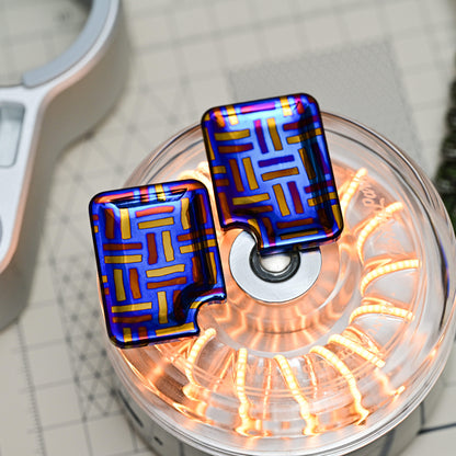 Woven-Pattern Titanium Damascus Fidget Slider Plate BPMods - product view 2