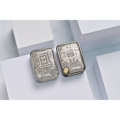 Gunmetal Gold-Logo Mechanical Fidget Slider BPMods Nine-Grid - Polished Gunmetal - Gold Logo