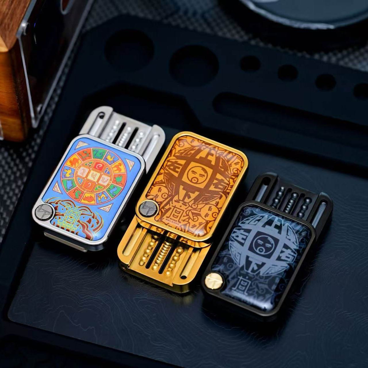 Zodiac-Artwork Stainless-Steel Mechanical Fidget Slider BPMods Nine-Grid - product view 2