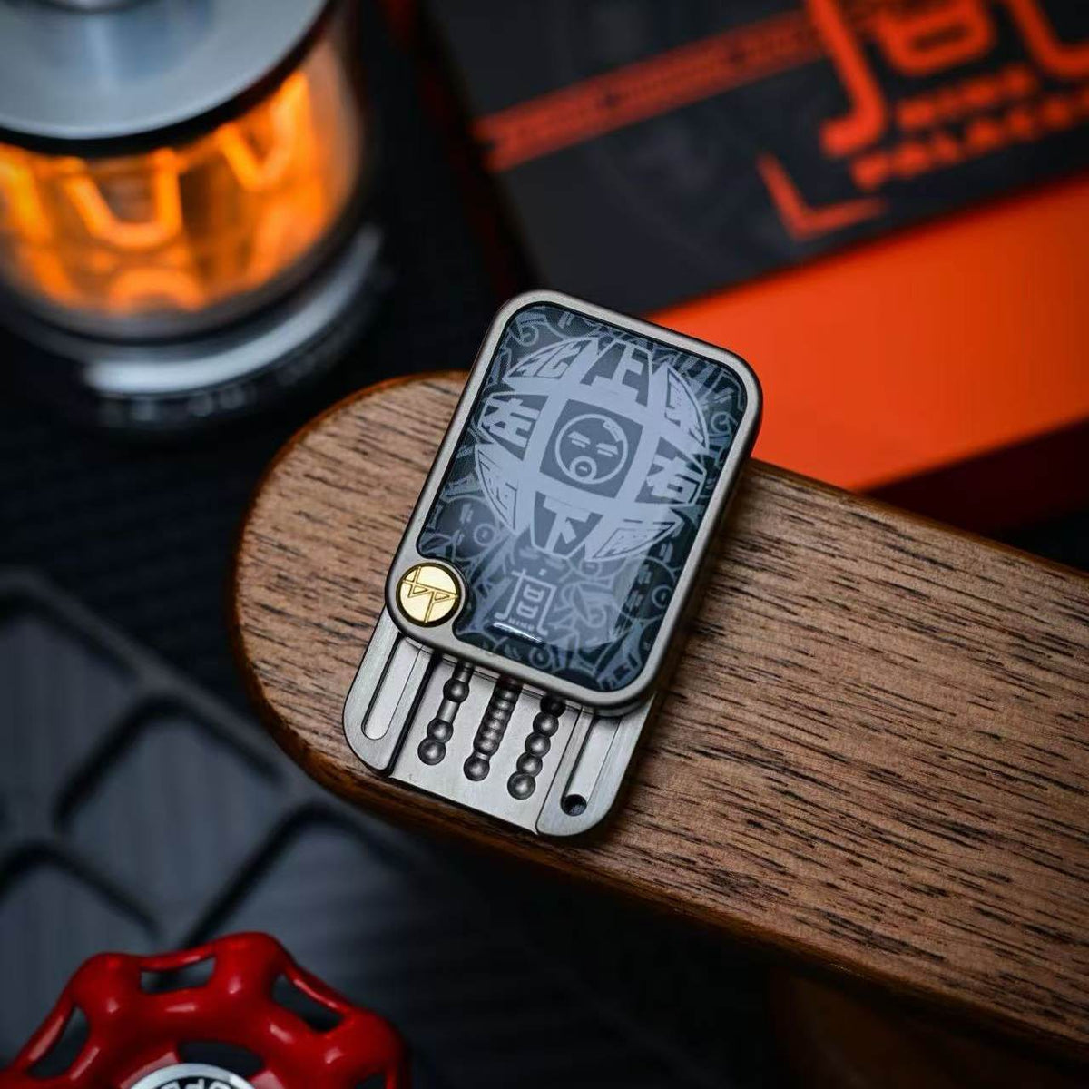 Gunmetal Gold-Logo Mechanical Fidget Slider BPMods Nine-Grid - product view 2