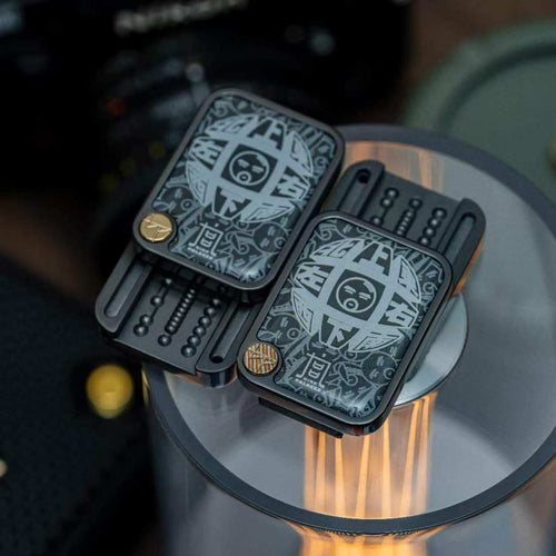 Gunmetal Gold-Logo Mechanical Fidget Slider BPMods Nine-Grid - product view 1