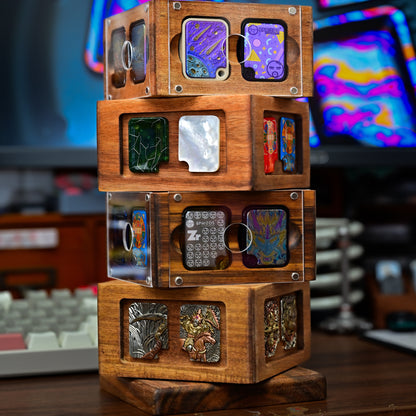 Stackable Acacia-Wood Slider Display Stand BPMods - product view 1