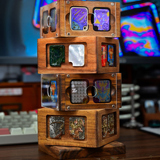 Stackable Acacia-Wood Slider Display Stand BPMods - product view 1