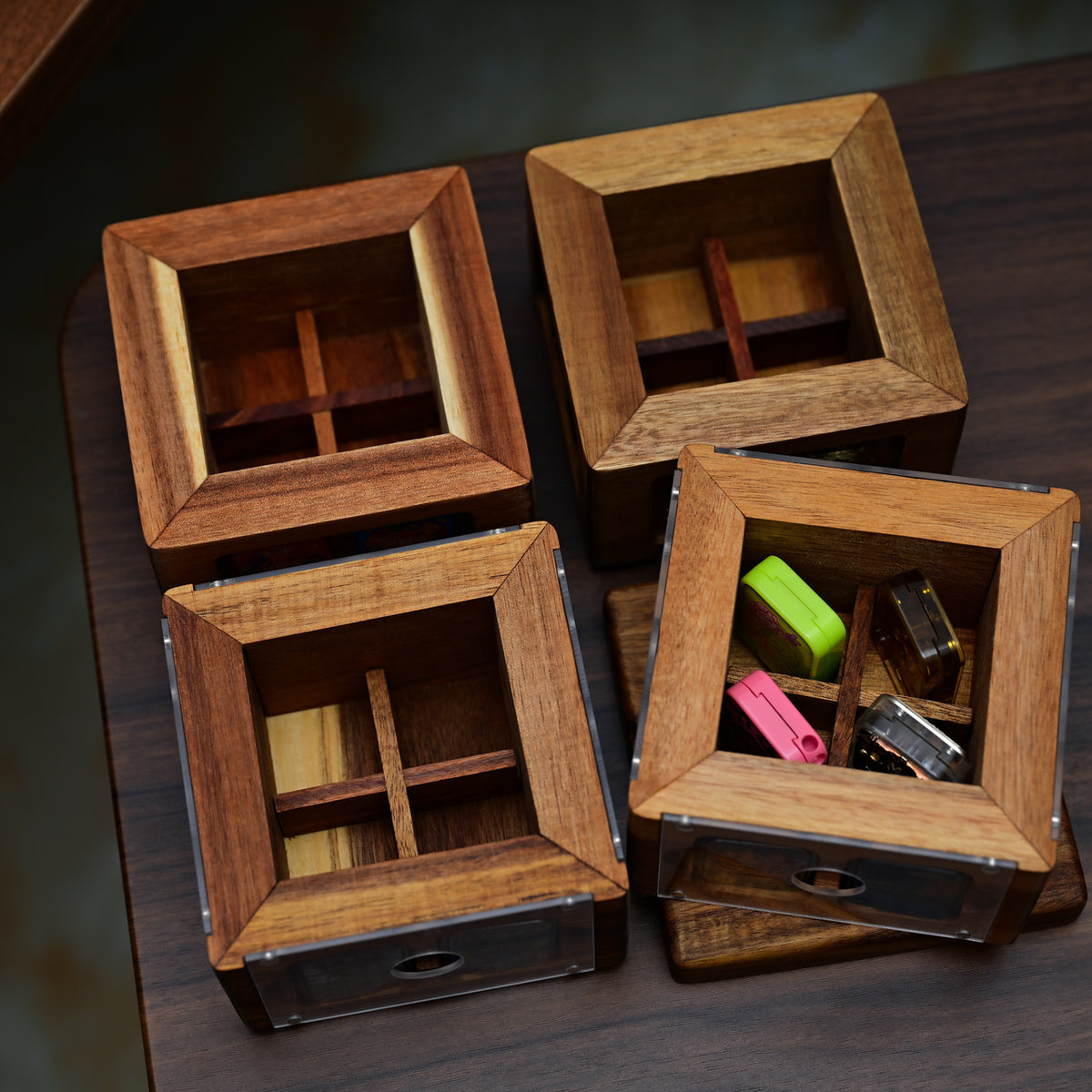 Stackable Acacia-Wood Slider Display Stand BPMods - product view 3