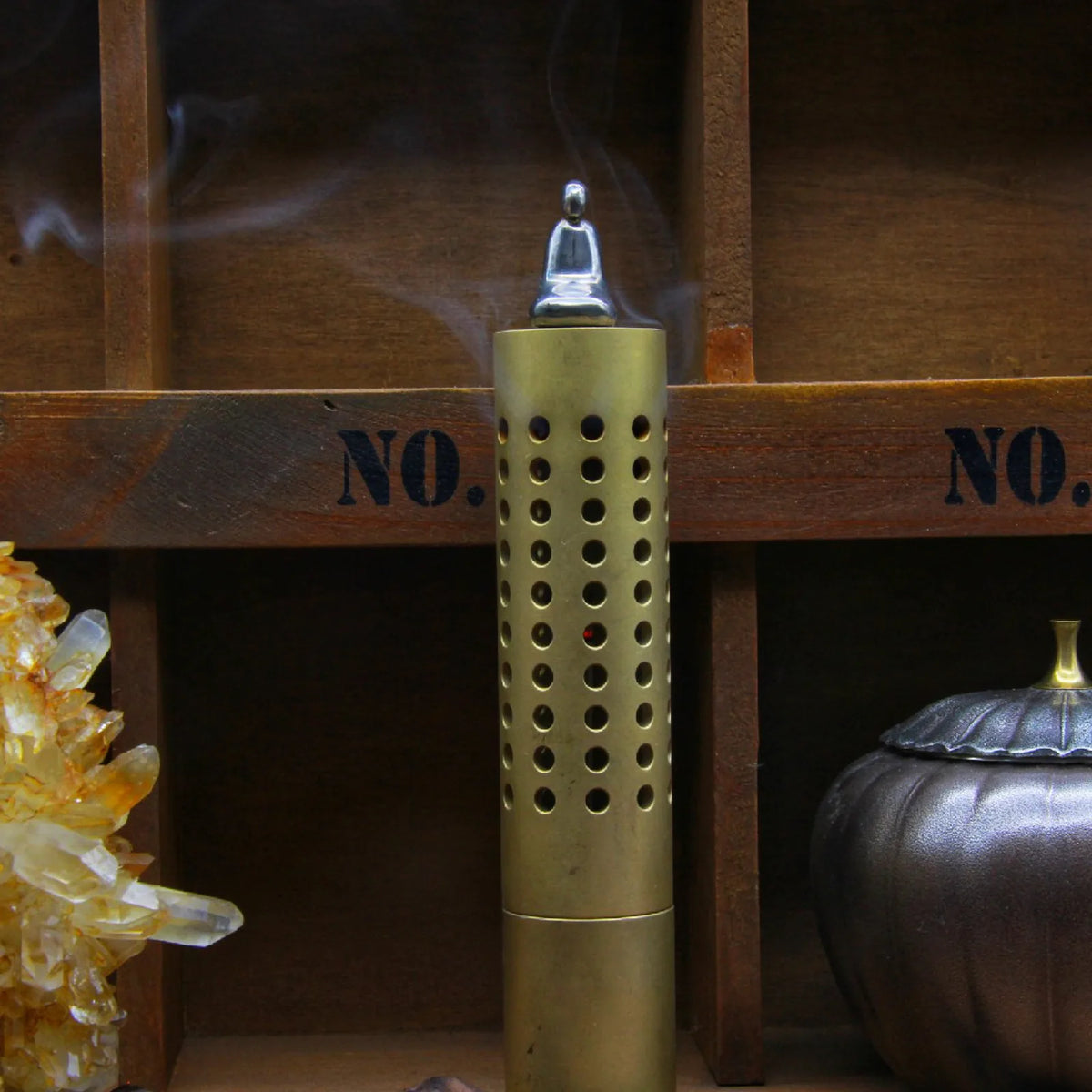 Brass Incense Holder Desktop Vase for Home Aromatherapy and Decor product view 3