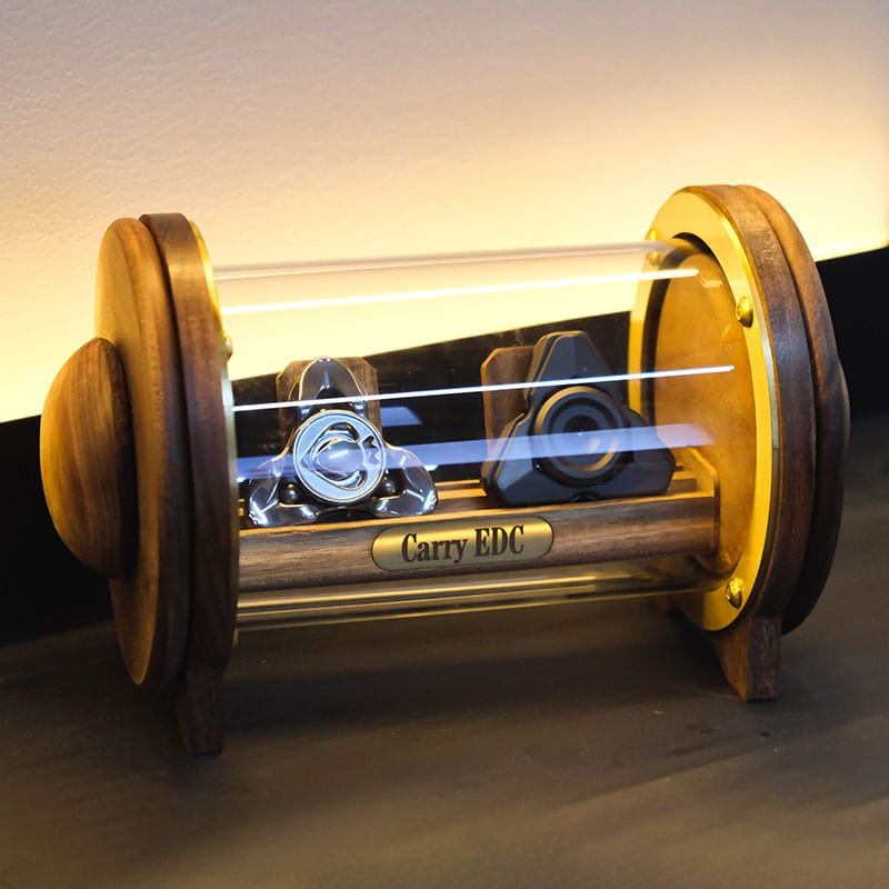 EDC Accessories – 01EDC Time Container | Black Walnut Brass Glass EDC Storage Capsule