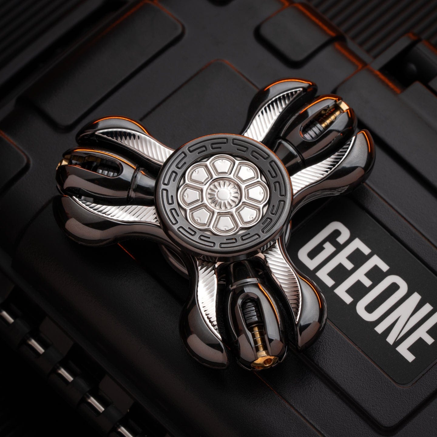 Gyroscope Toy – Chimago Prayer Wheel | Blackened Zirconium Oil Slick EDC Spinner
